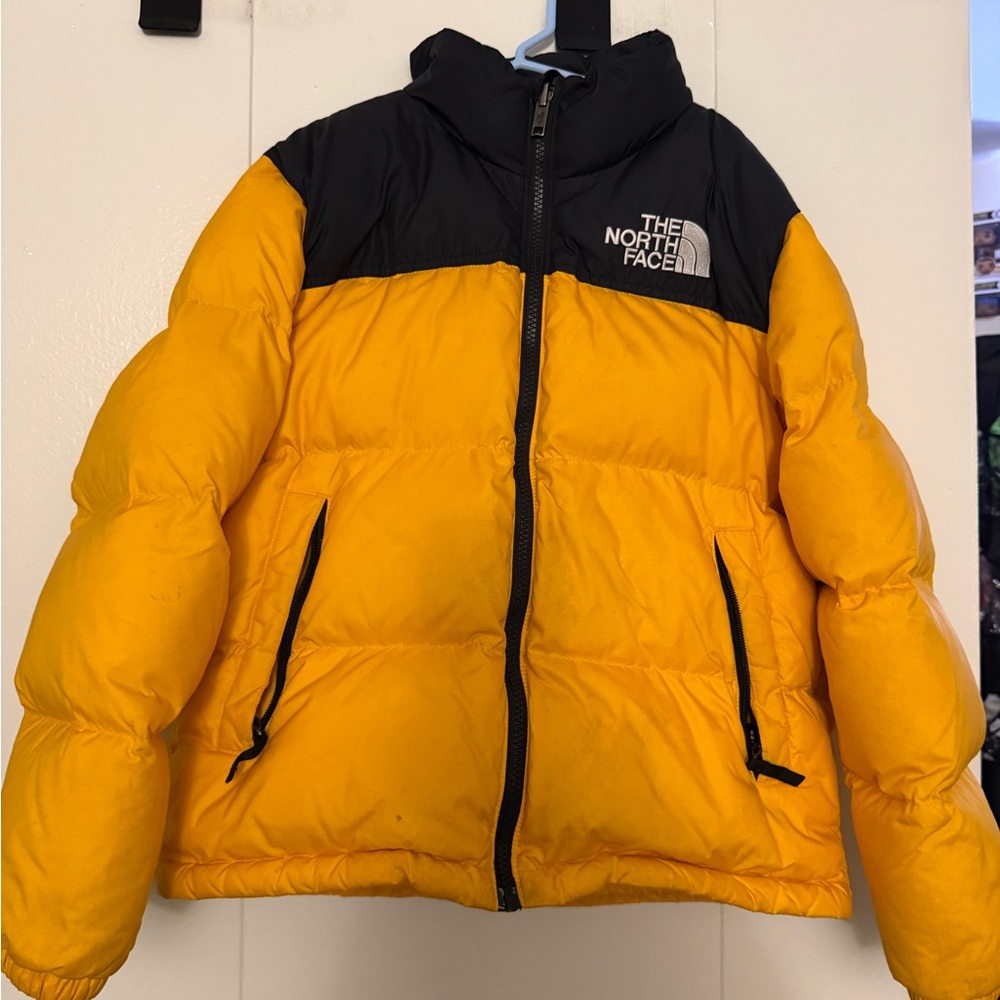 The North Face Black and Yellow Nupste Insulated Jacket 700